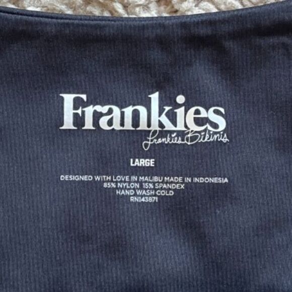 Frankies Bikinis Stormy Cheeky Bikini Bottom in Black Size LARGE - Picture 5 of 6